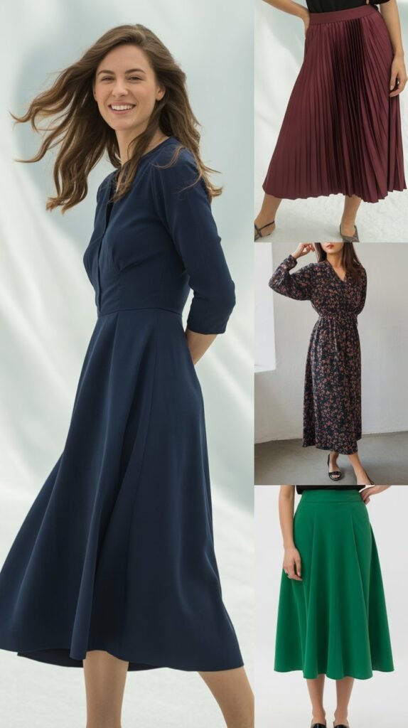 Midi Length Skirts and Dresses