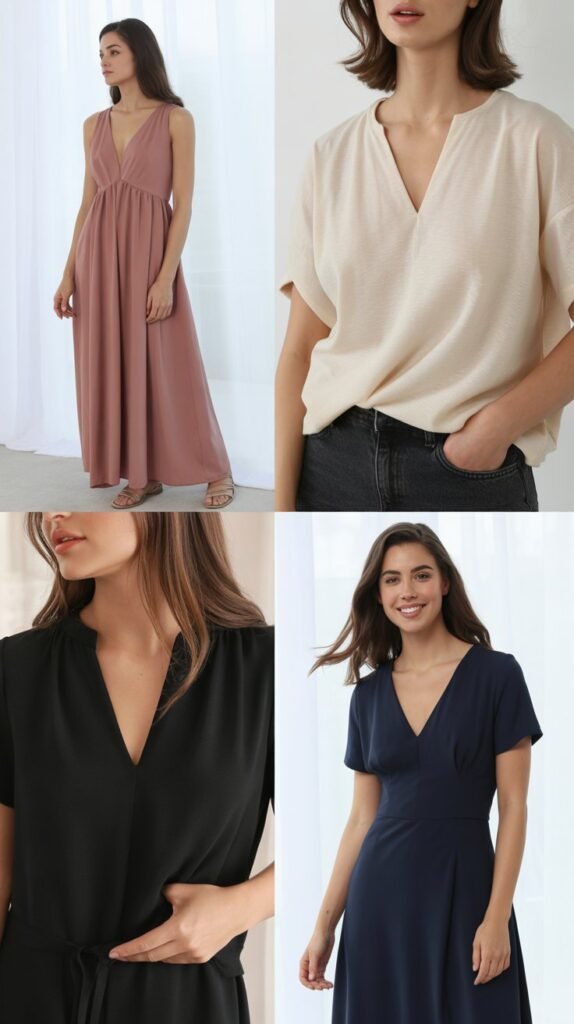  V-Neck Tops and Dresses