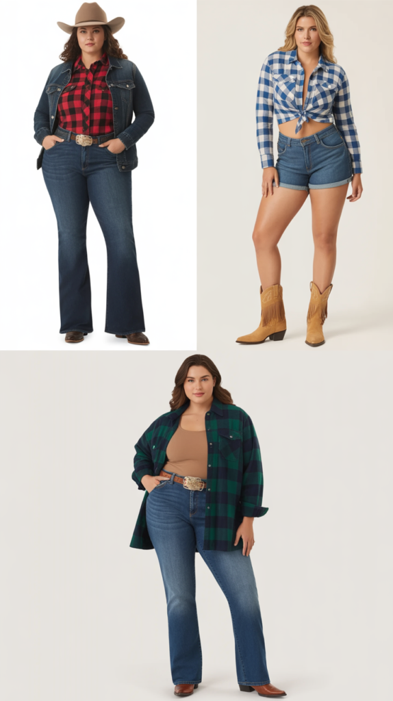 Classic Denim and Plaid Flannel Combo