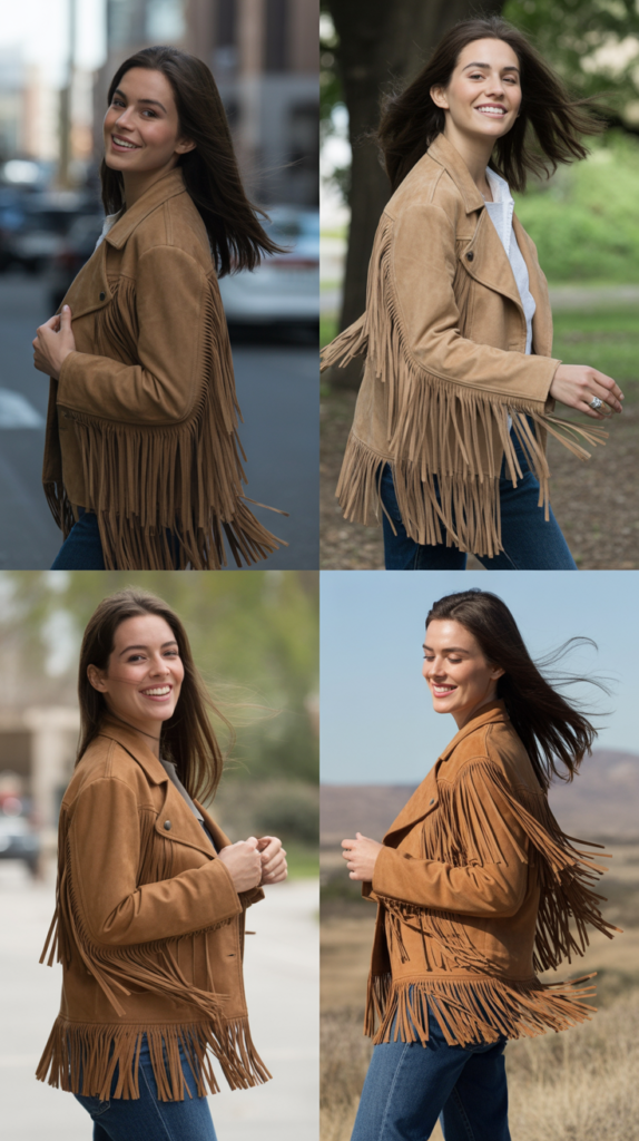 Suede Fringe Jacket Statement Piece