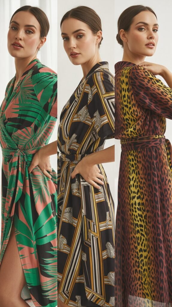 Wrap Dress In Bold Prints