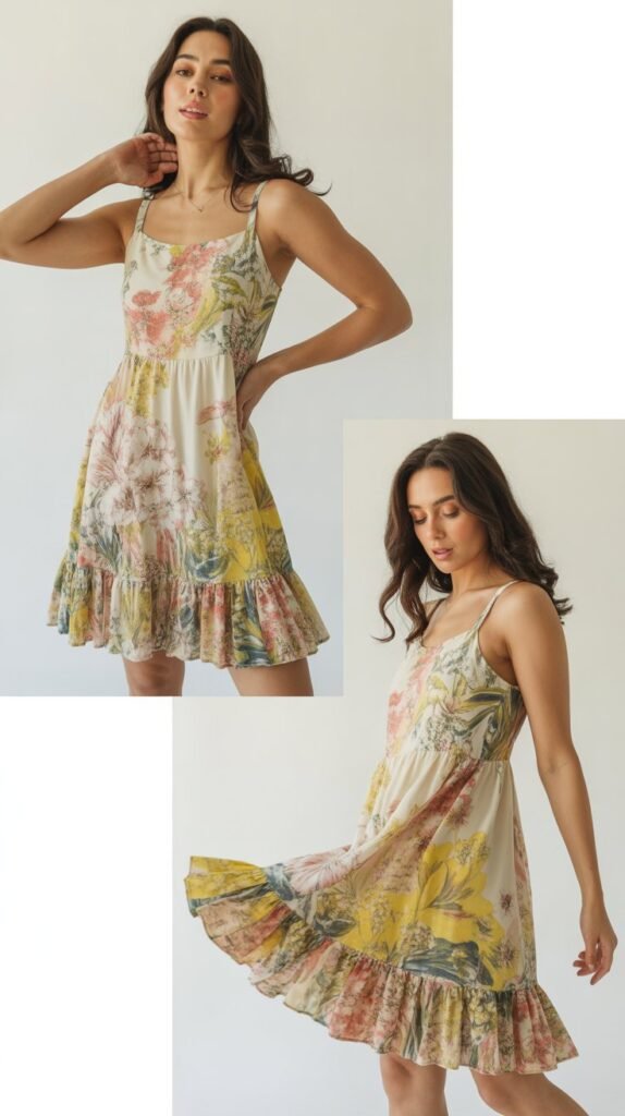 Ruffled Hem Floral Sundress