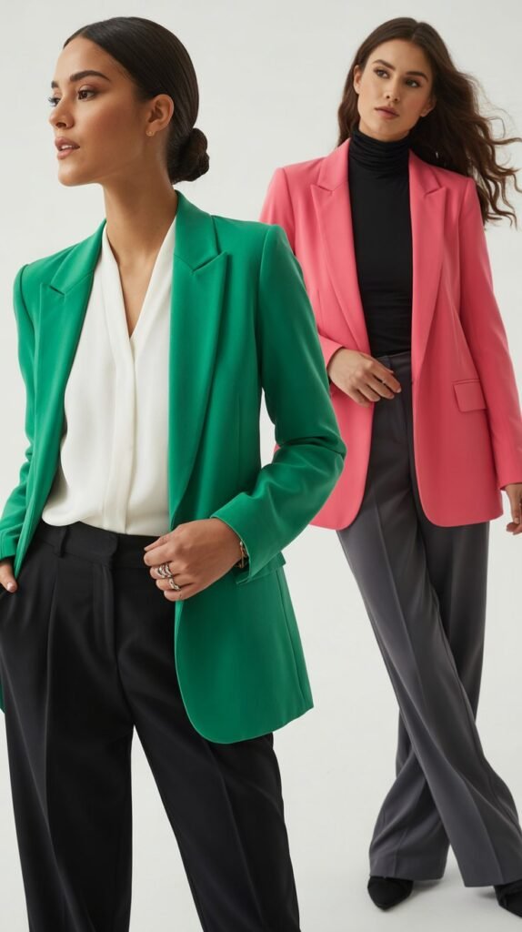 Colored Blazer with Monochrome Outfit