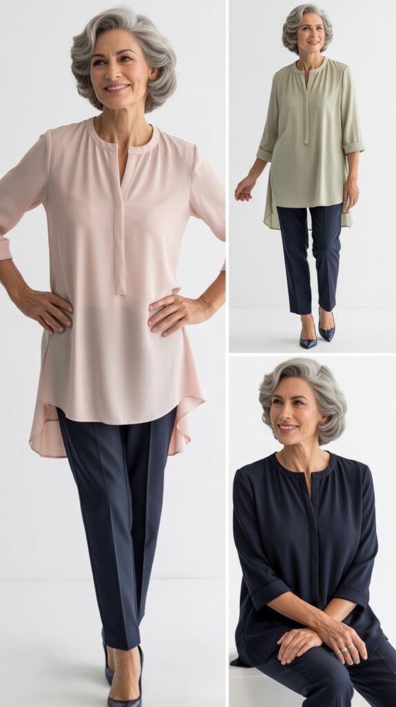 Tunic Top Over Slim Pants