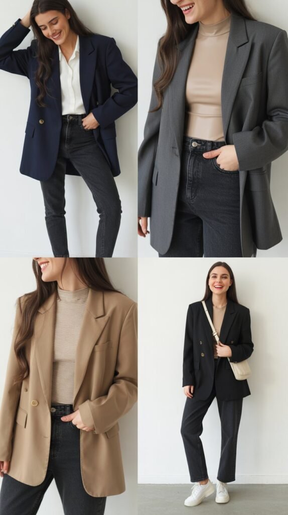  The Tailored Blazer and Dark Denim Combination