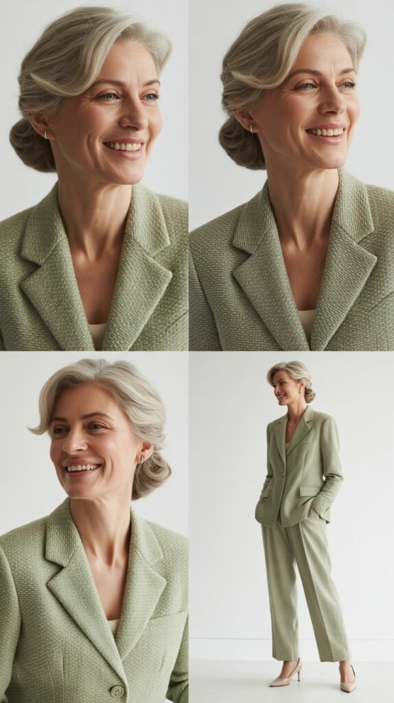 Textured Spring Suit in Non-Traditional Color