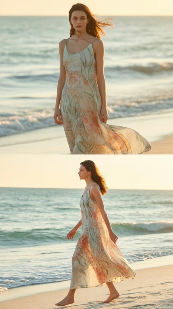 Floral Slip Dress for Beach