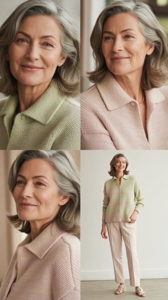 Coordinated Knit Set in Spring Tones