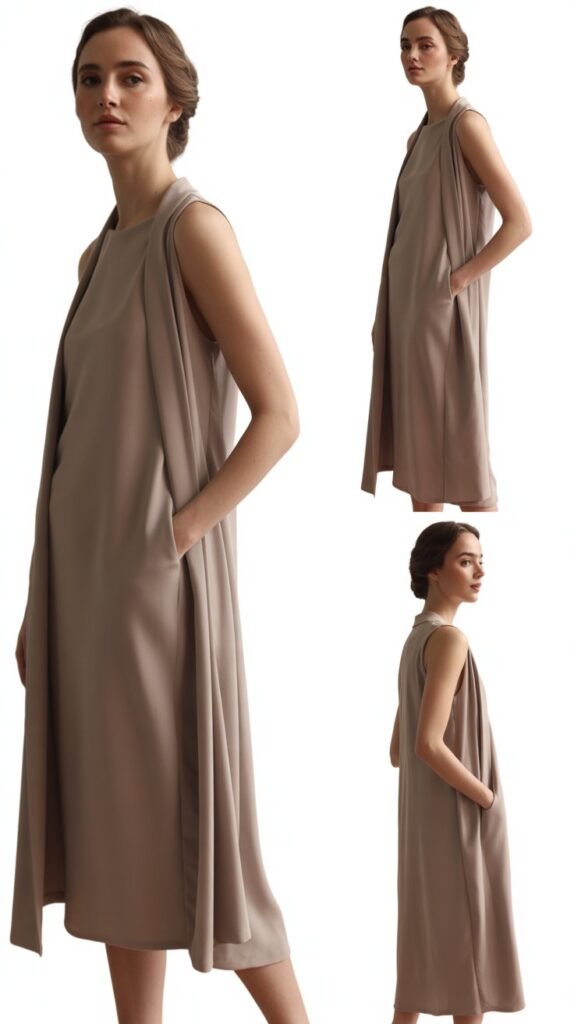 Sleeveless Sheath with Long Cardigan