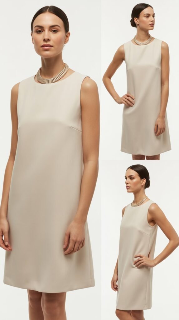 Shift Dress With Statement Necklace