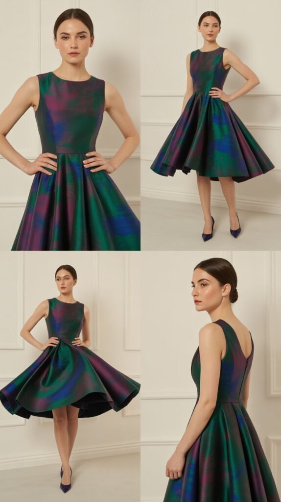 Fit-And-Flare Dress In Jewel Tones