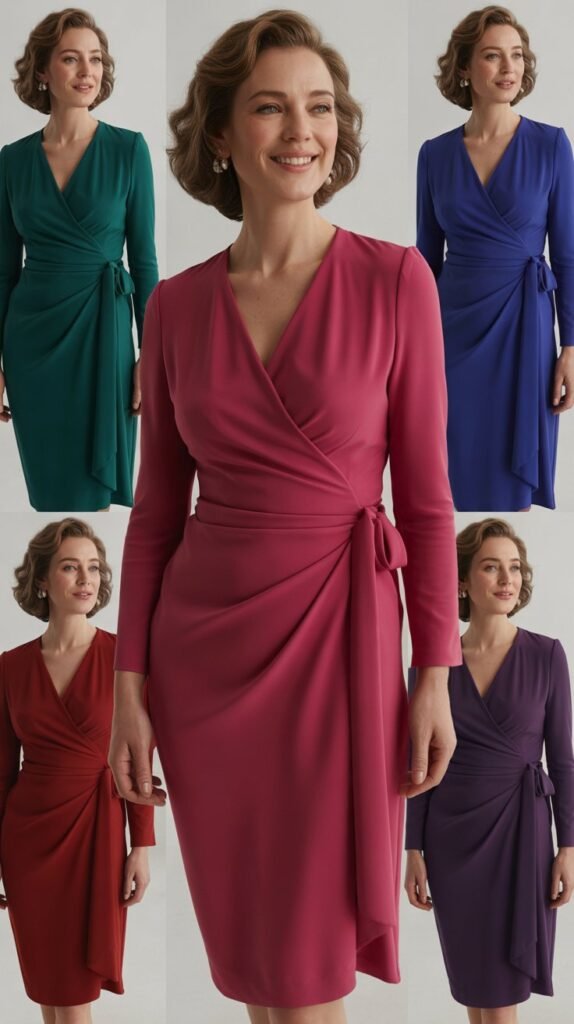 Wrap Dress in Rich Jewel Tones