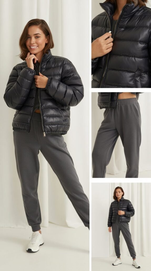 Puffer Jackets with Tapered Joggers