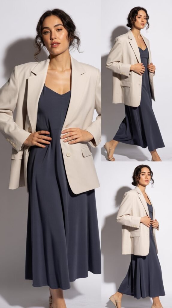 Soft Blazer with Midi Dress