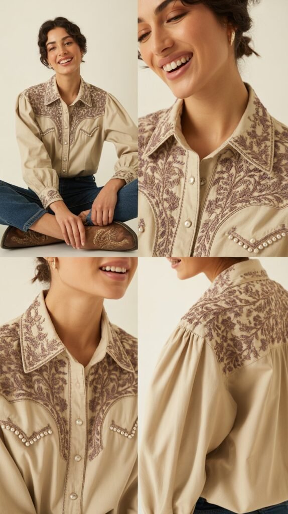 The Embroidered Western Blouse Elegance