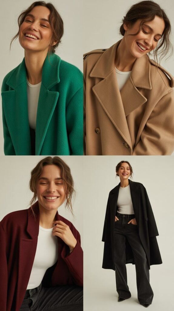 The Statement Coat Over Simple Base