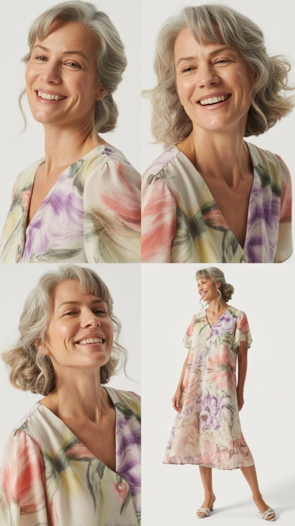 Flowing Midi Dress in Floral Print