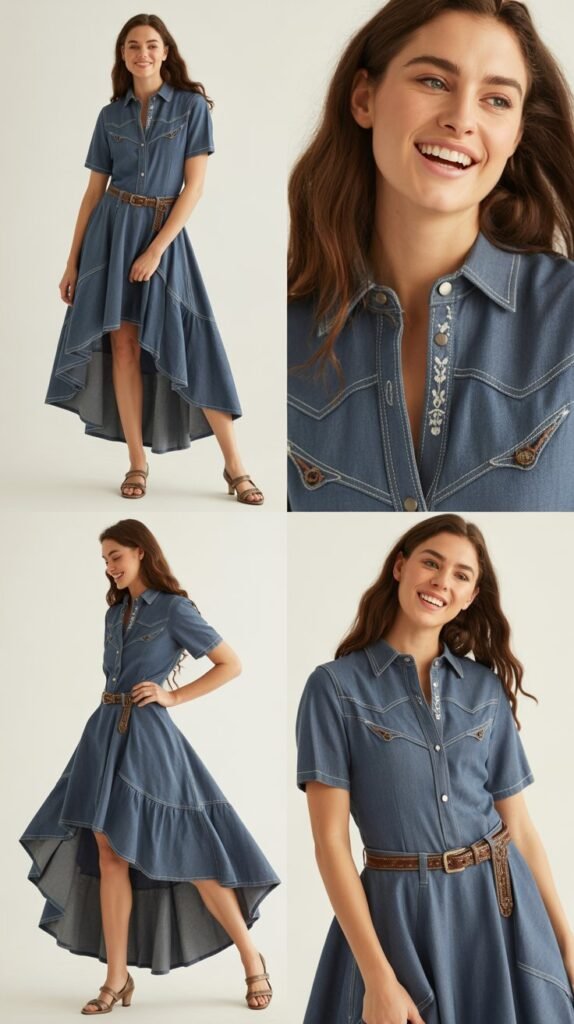 High-Low Hem Western Dress