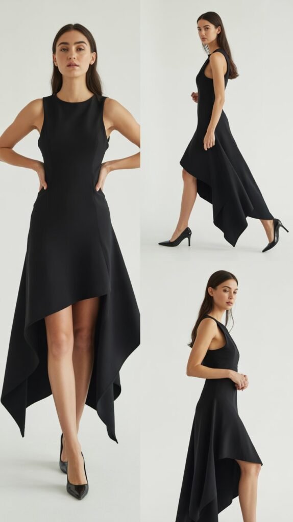 Asymmetrical Hem Dress For Modern Edge