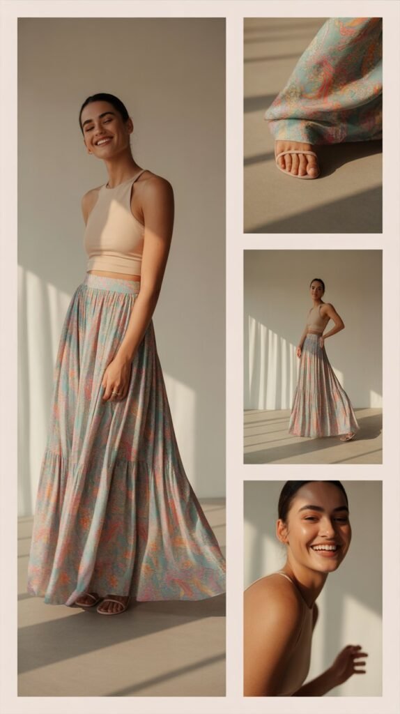 Printed Maxi Skirt