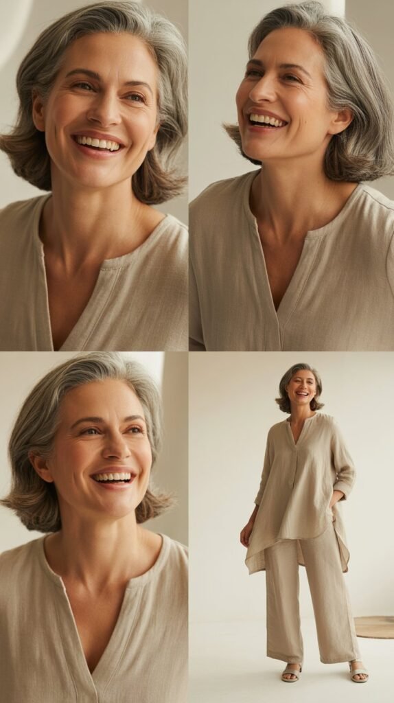 Linen Tunic with Straight-Leg Pants