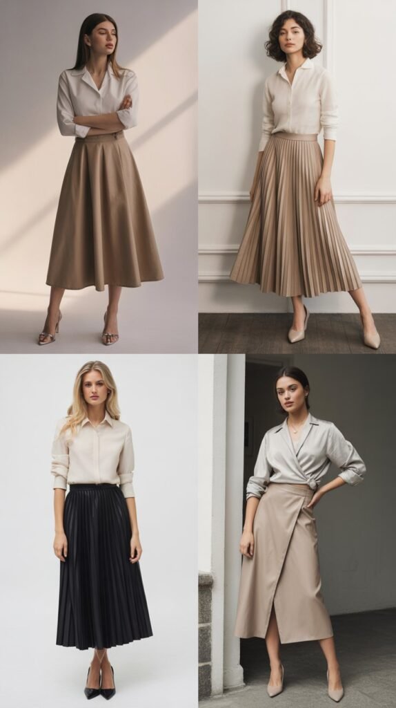 Midi Skirts for Balanced Proportions