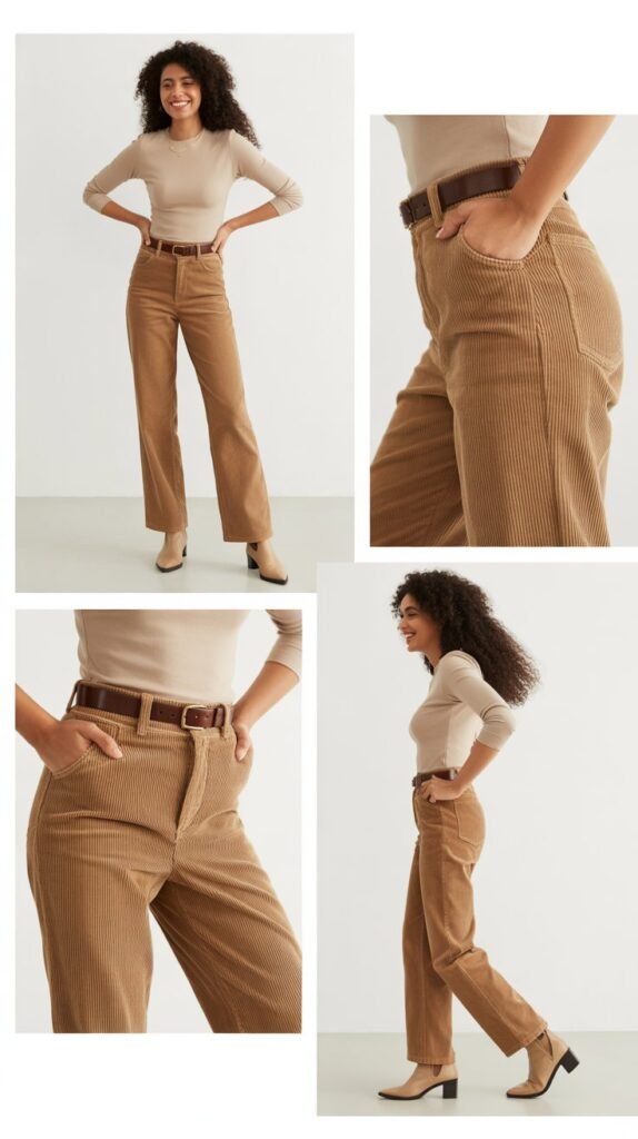  Corduroy Pants with Fitted Top