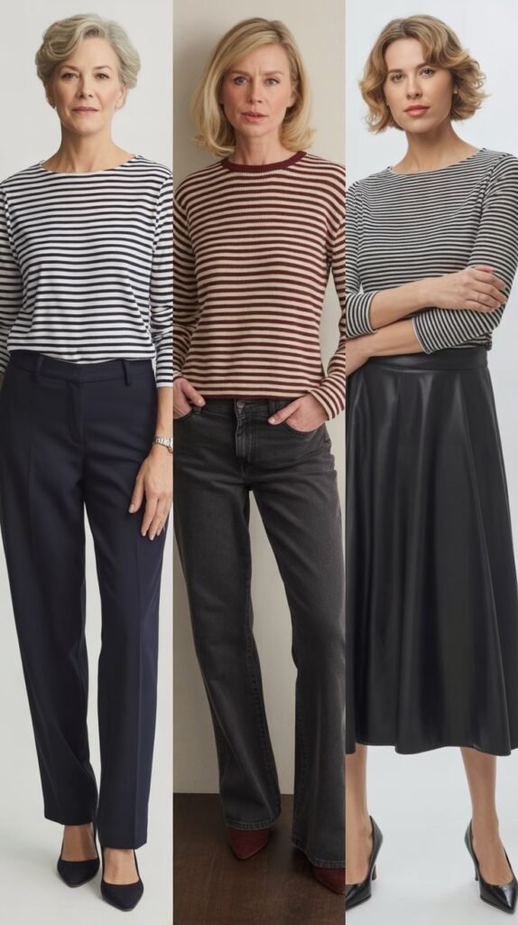 Striped Top with Solid Bottoms