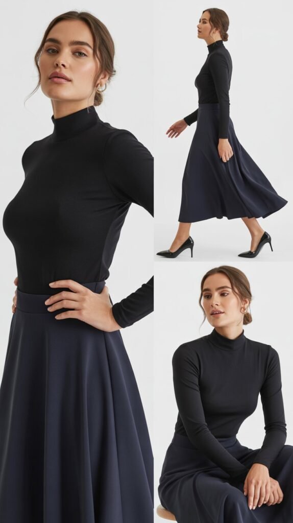 Mock Neck with Skirt