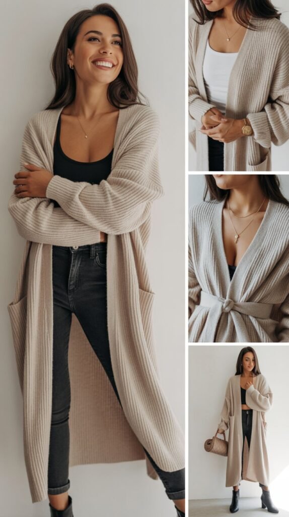 Longline Cardigan as a Statement Piece