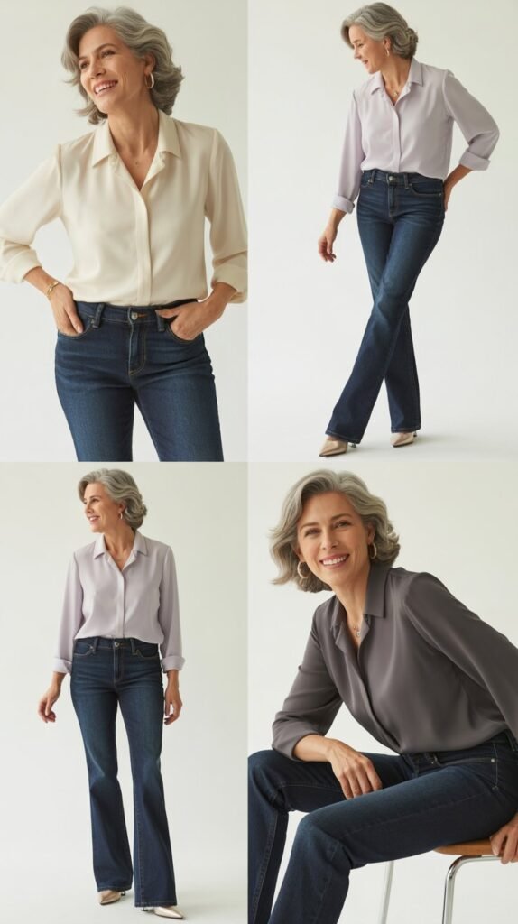 Dark Wash Bootcut and Straight Leg Jeans