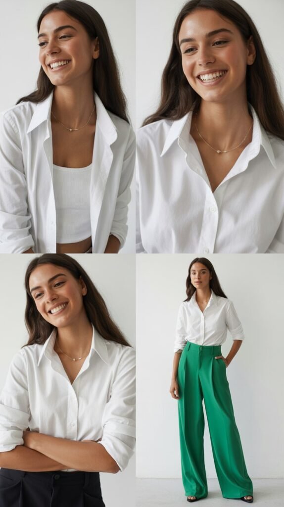  The Crisp White Shirt with Statement Trousers