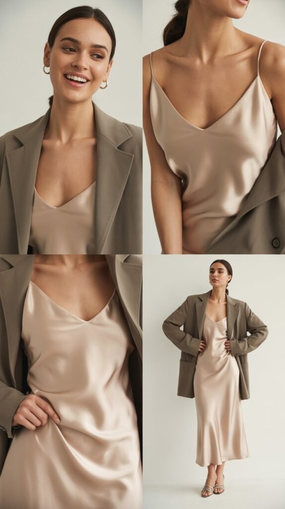 The Slip Dress with Structured Outerwear