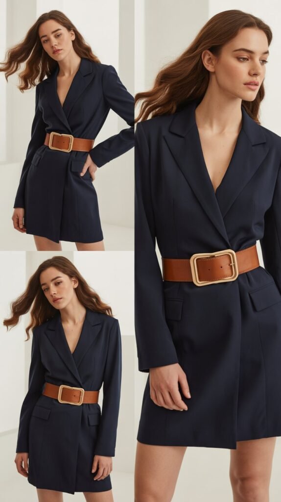  Blazer Dress with Statement Belt