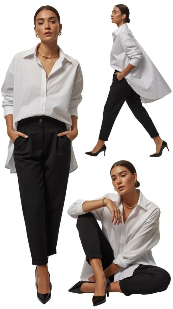 Oversized Button-Down with Tapered Pants