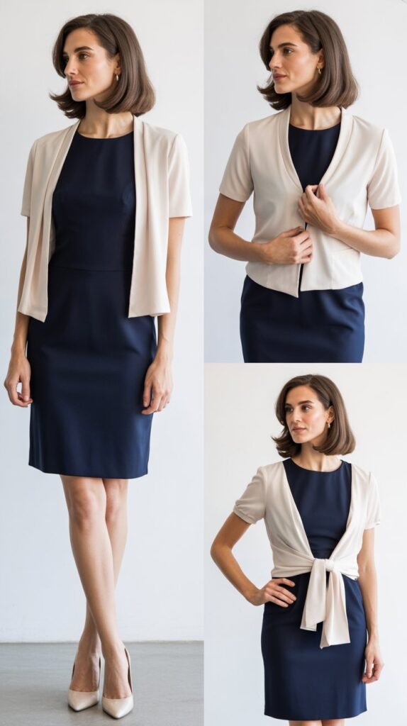 The Sheath Dress with Cardigan Look