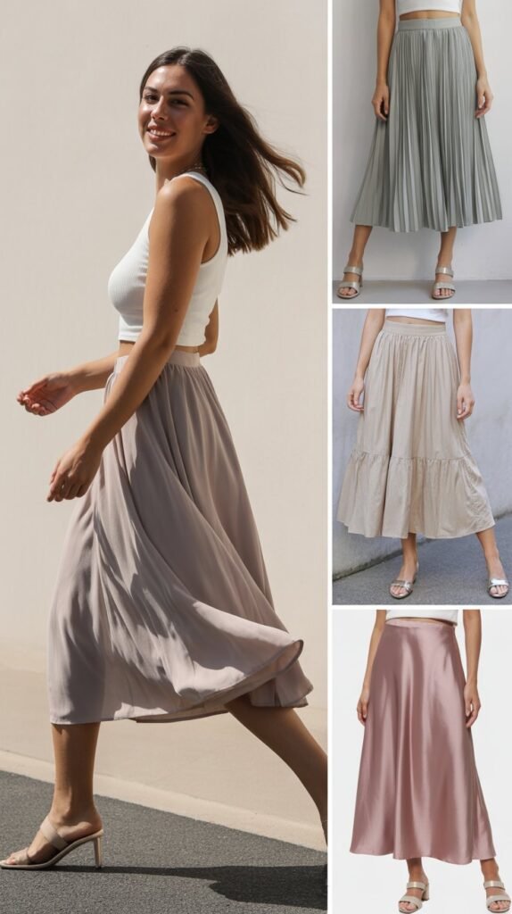 Flowy Midi Skirts