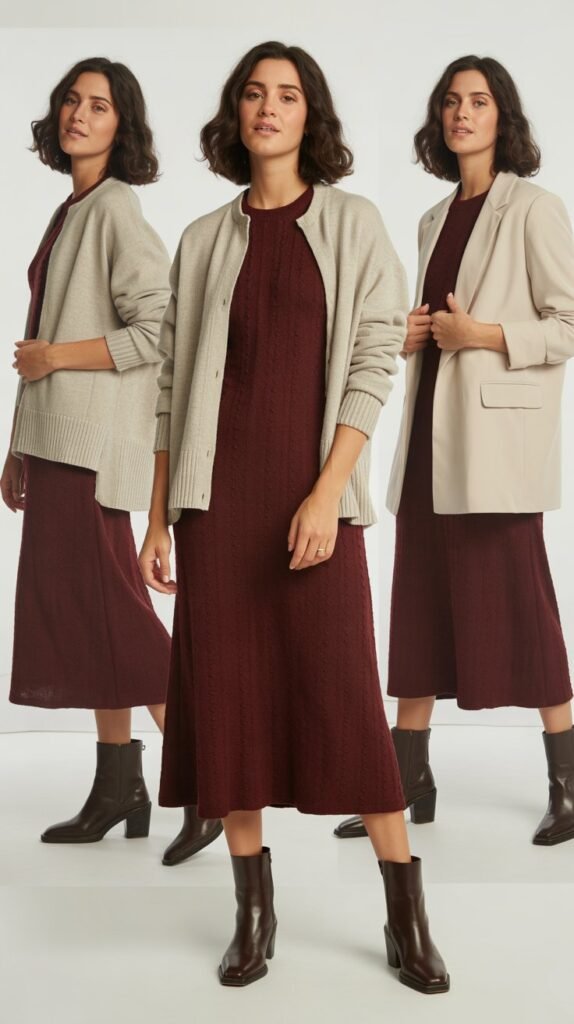 Seasonally Transitional Dress With Layering Options