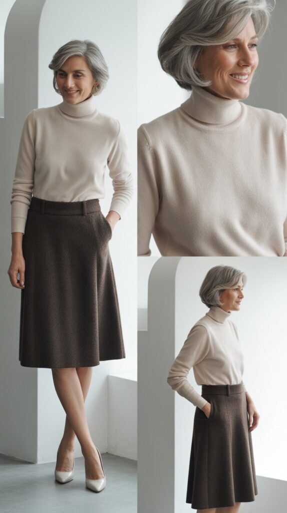 The Turtleneck with Tailored Skirt