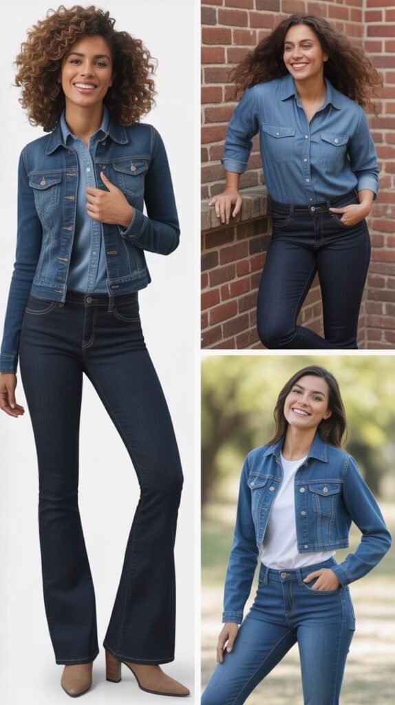 Classic Denim on Denim with Bootcut Jeans