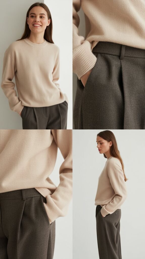 The Cashmere Sweater and Tailored Pants