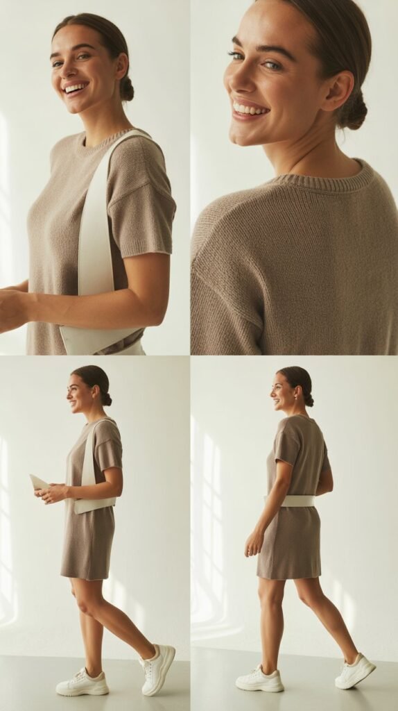  Knit Dress with Sneakers