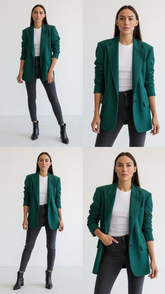 Statement Blazer with Dark Denim