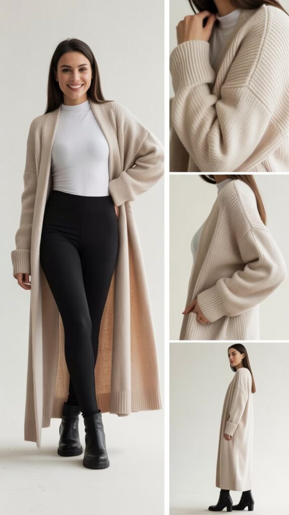 Maxi Sweater Coats with Slim Layers
