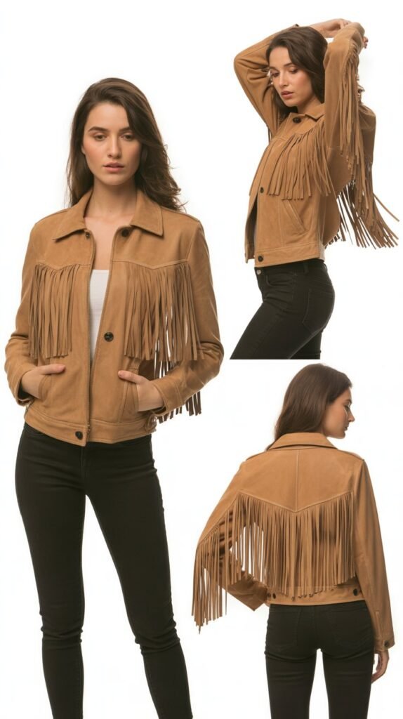 Fringe Suede Jacket with Black Jeans