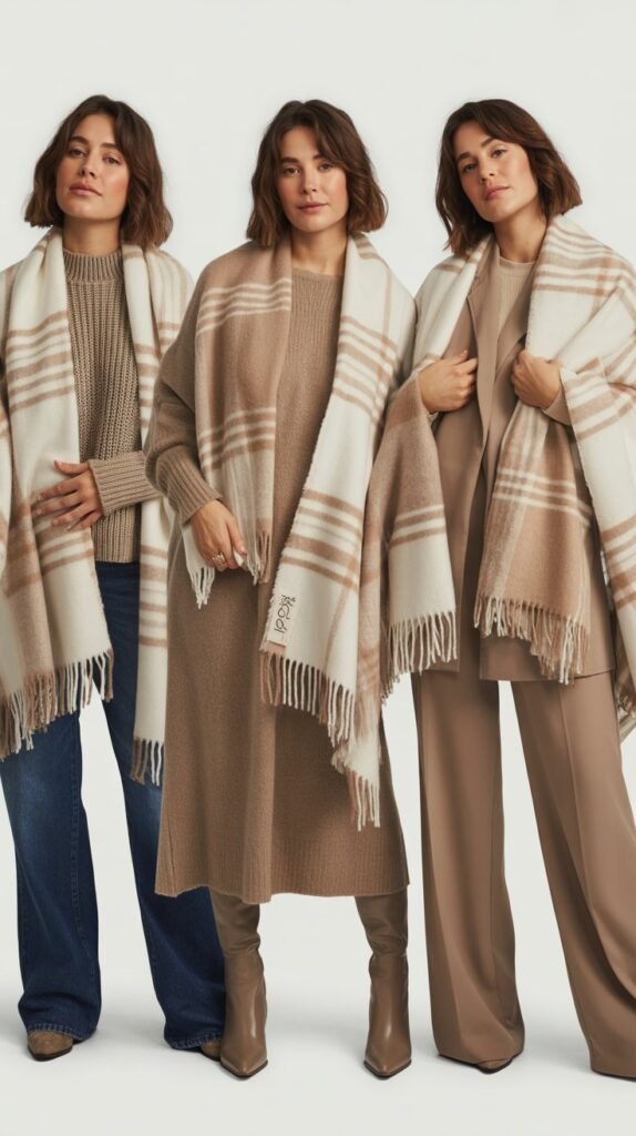 Blanket Scarf with Neutral Layers