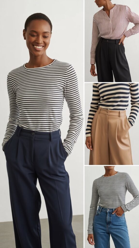 Striped Top and Solid Bottom