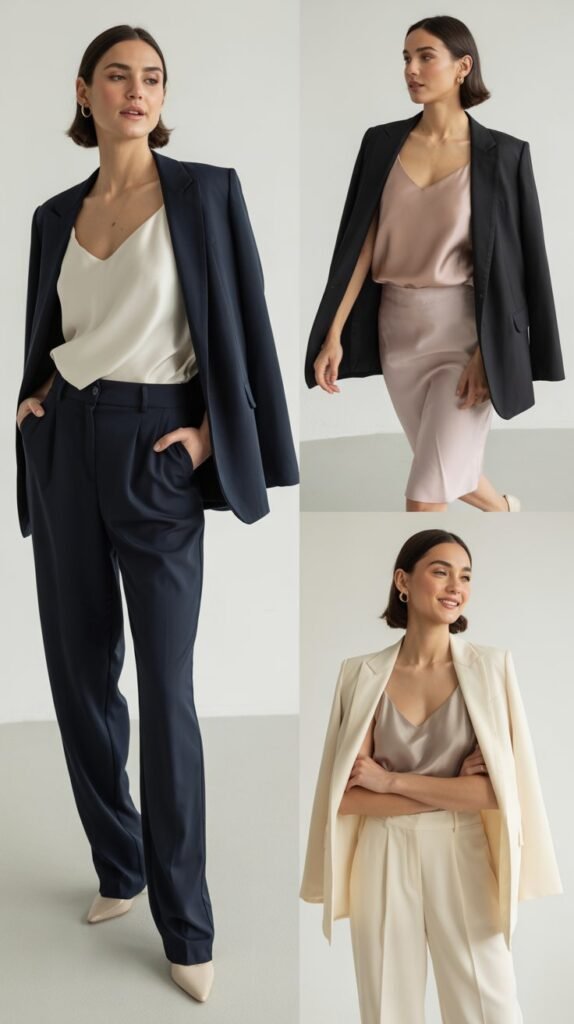 Silk Camisole Under Blazer
