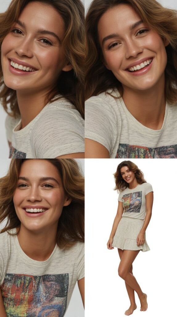 Baby Tee with Graphic Print and Mini Skirt