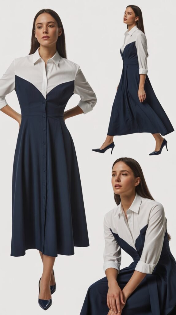 Two-Tone Shirt Dress